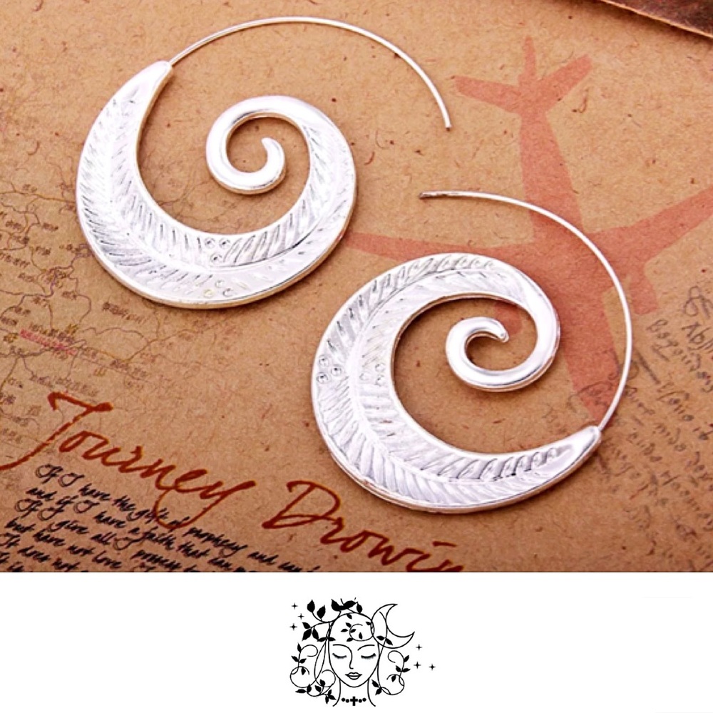 Restocked🎉Spiral LeafTree Vintage Silver Earrings